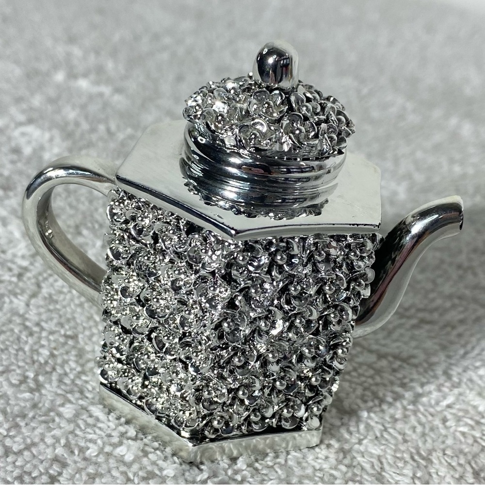 5/$35 Moda Argenti Silver Coated Decorative Hexagonal Teapot - Picture 12 of 12